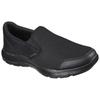 Slip-On Sneaker SKECHERS "FLEX ADVANTAGE 4.0", Herren, Gr. 47,5, schwarz, Textil, Synthetik, sportlich, Schuhe Modernsneaker Sneaker low, Slipper, Schhlupfschuh, Komfortschuh mit Air Cooled Memory Foam