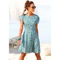 Jerseykleid VIVANCE, Damen, Gr. 38, N-Gr, grün (grün, bedruckt), Jersey, Obermaterial: 100% Viskose, geblümt, modisch, figurumspielend kniefrei, Rundhals, Kurzarm, Kleider, mit Blümchendruck, lockeres Sommerkleid, Strandkleid, Topseller