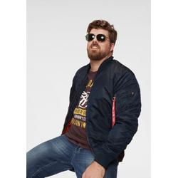 Bomberjacke ALPHA INDUSTRIES "MA-1 VF59 LONG", Herren, Gr. XXXL, blau (rep blau), Web, Obermaterial: 100% Nylon. Futter: 100% Nylon. Wattierung: 100% Polyester, unifarben, modisch, schmal, Langarm Rippstrickbündchen, Jacken, gefüttert