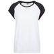 Kurzarmshirt URBAN CLASSICS "Damen Ladies Contrast Raglan Tee" Gr. XXL, schwarz-weiß (white, black) Herren Shirts T-Shirts