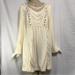 Free People Dresses | Free People Size Small Off-White Boho Long Sleeve Dress W/Edgy Detail; Preloved | Color: Cream/White | Size: S