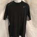 Nike Shirts | Nike Gray Side Band With Light Gray Nike Emblem Dri-Fit Athletic Cut Tee Shirt | Color: Black/Gray | Size: Xl