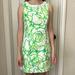 Lilly Pulitzer Dresses | Lilly Pulitzer Classic Green Floral Dress With Plus Free Id Case | Color: Green/White | Size: 2