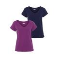 Funktionsshirt FAYN SPORTS "Double Pack Essential" Gr. 36, bunt (navy, fuchsia) Damen Shirts Funktionsshirts
