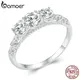 BAMOER-Bague ronde Moissanite pour femme plaquée or blanc document D VVl's diamant de