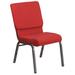 Flash Furniture FD-CH02185-SV-RED-GG Stacking Church Chair w/ Red Fabric Back & Seat - Steel Frame, Silver Vein