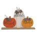 3/Set Thankful Grateful Blessed Wood Pumpkin Trio - 10.25” high by 13.75” wide by 2.5” deep.