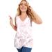 Plus Size Women's V-Neck One + Only Tank Top by June+Vie in Soft Blush Marble (Size 18/20)