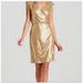 Michael Kors Dresses | Michael Kors Gold Sequin Wrap Dress Size M | Color: Gold | Size: M