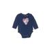 Baby Gap Long Sleeve Onesie: Blue Floral Motif Bottoms - Size 3-6 Month