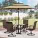 Lark Manor™ Alyah Square 5-pieces Metal Patio Dining Set w/ Umbrella Plastic/Metal in Brown | 37 W x 37 D in | Wayfair