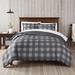 Serta Simply Clean Alex Buffalo Checkered Antimicrobial Comforter Set Polyester/Polyfill/Microfiber in Gray | King Comforter + 2 King Shams | Wayfair