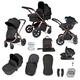 Ickle Bubba Stomp Luxe All-in-One I-Size Travel System with Isofix Base (Stratus) - Bronze/Midnight/Black