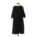 Trafaluc by Zara Casual Dress - Shift Crew Neck 3/4 sleeves: Black Print Dresses - Women's Size Small