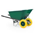 KCT 200L XL Twin Wheel Wheelbarrow Green - Heavy Duty Garden/Stable Yard/Builders Barrow with Puncture Proof Tyres