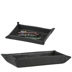 Sonnenleder Ablageschale Leder 27x16cm Taschenleerer Schale Lederschale Stiftschale schwarz Vide Poche Querformat Image