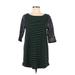 Urban Outfitters Casual Dress - Shift: Green Stripes Dresses - Women's Size Medium