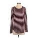 Old Navy Pullover Sweater: Burgundy Color Block Tops - Women's Size Small