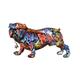 Casablanca Deko Figur Mops stehend - Tierfigur Hund aus Kunstharz Street Art Graffitti Design - Dekoration Wohnzimmer - Mehrfarbig Breite 38 cm