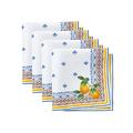 Elrene Home Fashions Capri Lemon Mediterrane Stoffservietten, doppelte Bordüre, 4 Stück