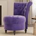 BELLEZE Malik Velvet Accent Chair w/ Thick Padding & Low Back - Purple