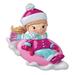 The Holiday Aisle® Girl Snow Tubing Hanging Figurine Ornament Ceramic/Porcelain in Blue/Pink/Yellow | 3 H x 4 W x 1 D in | Wayfair
