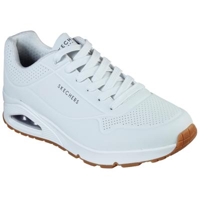 Sneaker SKECHERS "Uno - Stand on Air", Herren, Gr. 44, weiß, Lederimitat, sportlich, Schuhe, Freizeitschuh, Halbschuh, S