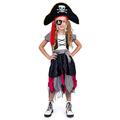 Dress Up America Piratenkostüm für Mädchen - Freibeuter-Piratenkostüm-Set - Kleid, Hut und Augenklappe