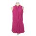 Splendid Casual Dress - Mini Mock Sleeveless: Pink Solid Dresses - Women's Size X-Small