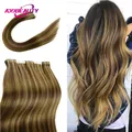 Extensions de Cheveux Humains Brésiliens Lisses Couleur Blond Ombré 20 Pièces 2.5g/Pièce