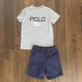 Polo By Ralph Lauren Matching Sets | Boys Ralph Lauren Polo T-Shirt (7) And Polarn O. Pyret Shorts (4-6) | Color: Blue/Gray | Size: 6b