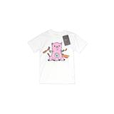 FLOW SOCIETY Short Sleeve T-Shirt: White Solid Tops - Kids Boy's Size Small