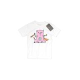 FLOW SOCIETY Short Sleeve T-Shirt: White Solid Tops - Kids Boy's Size Small