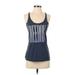 Reebok Active Tank Top: Blue Solid Activewear - Women's Size X-Small