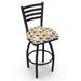 L014 Corona (Ptrn) Swivel Counter Stool - Holland Bar Stool L01425Crna-Ptrn