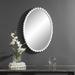 Serna Matte White 20" x 30" Beaded Oval Wall Mirror