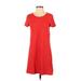 Gap Casual Dress - Shift Scoop Neck Short sleeves: Orange Solid Dresses - Women's Size X-Small