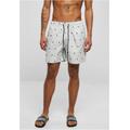 Badeshorts URBAN CLASSICS "Herren Embroidery Swim Shorts" Gr. 3XL, US-Größen, grau (skull, lightasphalt, black) Herren Badehosen Badeshorts