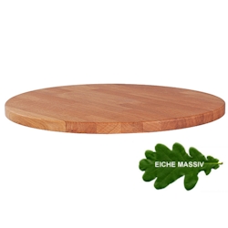 pemora Tischplatte Gastronomie Eiche massiv Ø 60 cm – 40 mm stark