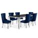 Pizo Glam Glass Top 7-Piece Dining Table Set by Furniture of America