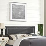 Modway Jessamine Grey Polyester/Solid Wood Full-size Upholstered Headboard