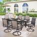 7/9 Patio Dining Set, 6/8 Sling Patio Swivel Dining Chairs and 1 Expandable Metal Dining Table