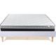 Lit en tissu gris clair 160x200 + Matelas à mémoire de forme 25cm