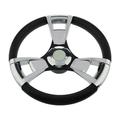 Universal 3-Spoke Marine Boat Aluminum Alloy Steering Wheel 350mm 3/4 Steering Wheel for Marine canoe and kayak Boat Yacht Accessories