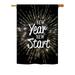 Ornament Collection - New Year New Start Winter - Seasonal New Year Impressions Decorative Vertical House Flag 28 x 40 Printed In USA