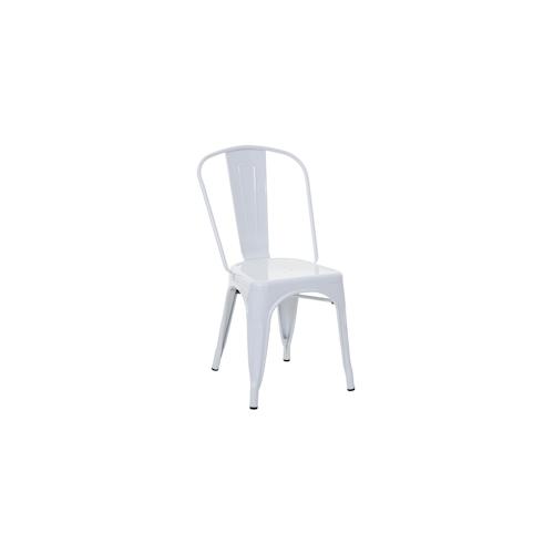 Stuhl HWC-A73, Bistrostuhl Stapelstuhl, Metall Industriedesign stapelbar ~ weiß