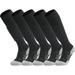 APTESOL Knee High Soccer Socks Team Sport Cushion Socks for Boys Girls Men Women [5-Pair Black M]