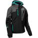 Castle X 71-4326 Womens Polar G2 Snowmobile Jacket Winter Coat - Black/Charcoal/Turquoise Large