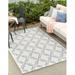 Rugs.com Outdoor Lattice Collection Rug â€“ 8 x 10 Ivory Flatweave Rug Perfect For Living Rooms Large Dining Rooms Open Floorplans