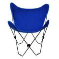 CC Outdoor Living 35 Retro Style Outdoor Patio Butterfly Foldable Chair with Royal Blue Cotton Duck